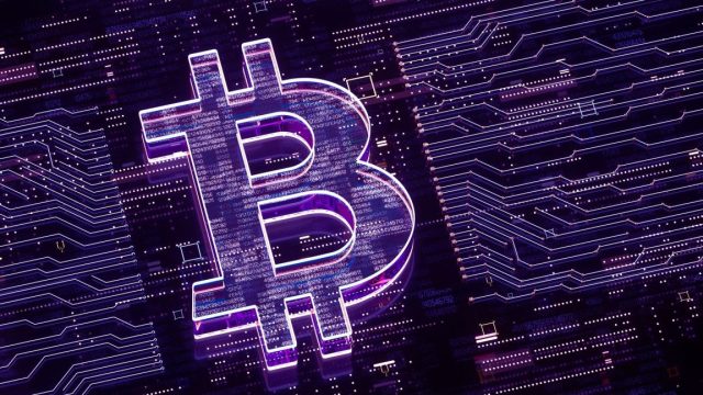 Bitcoin-plunges-as-crypto-fans-didnt-get-everything-they-wanted.jpg Digitally generated image of a bitcoin symbol on a glowing circuit board.