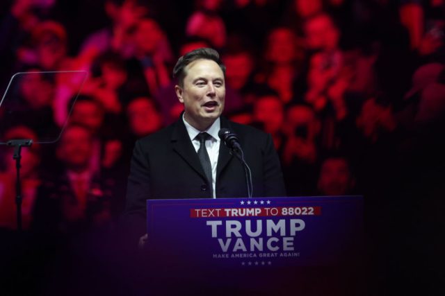 DOGE-staffer-steps-down-after-racist-posts-emerge.jpg Elon Musk speaks at President-Elect Donald Trump's victory rally at the Capital One Arena on January 19, 2025 in Washington, D.C.