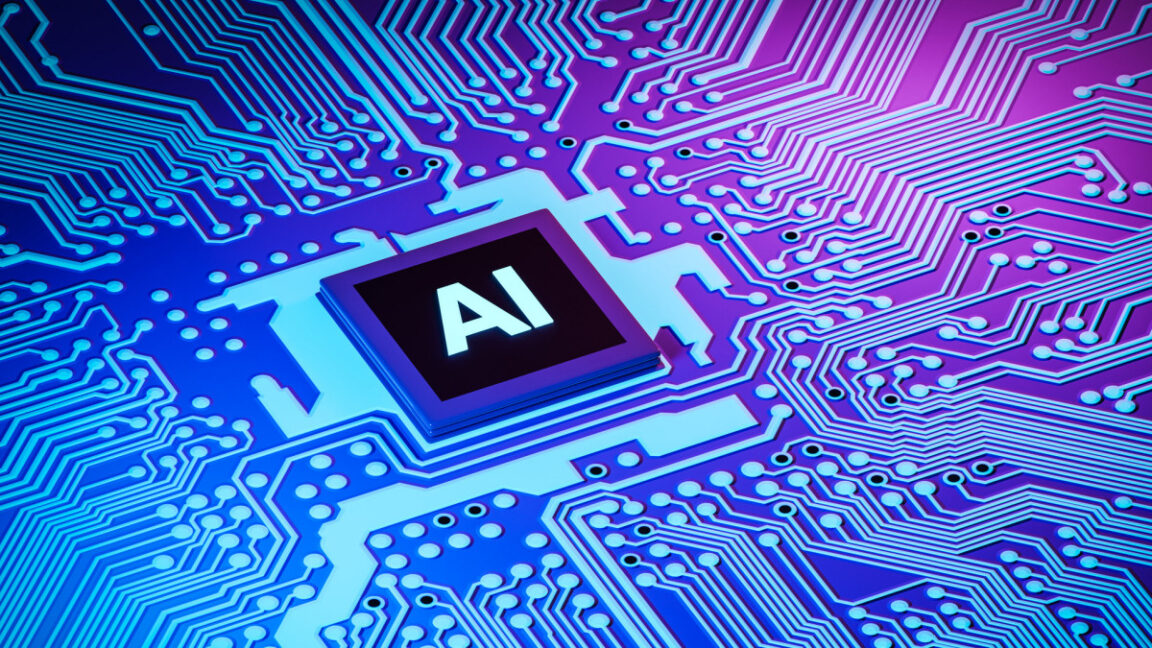 OpenAIs-secret-weapon-against-Nvidia-dependence-takes-shape.jpg An illustration of a circuit board and a chip with "AI" written on it.