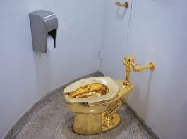 Three Men Charged with Stealing Maurizio Cattelan's Golden Toilet