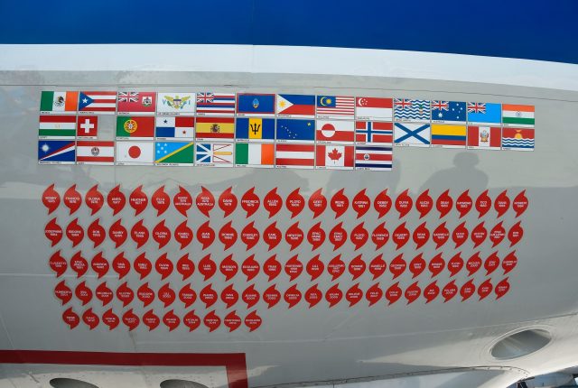 Trump-Musk-come-for-the-national-weather-service-and-NOAA.jpeg The nose of one of NOAA’s hurricane hunter aircraft displays long rows of stickers, around 100 of them in lines.