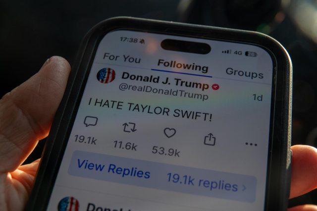 Trump-and-Taylor-Swifts-Feud-Revisited-Before-Super-Bowl.jpg Donald Trump Reacts To Taylor Swift Publicly Endorsing Kamala Harris
