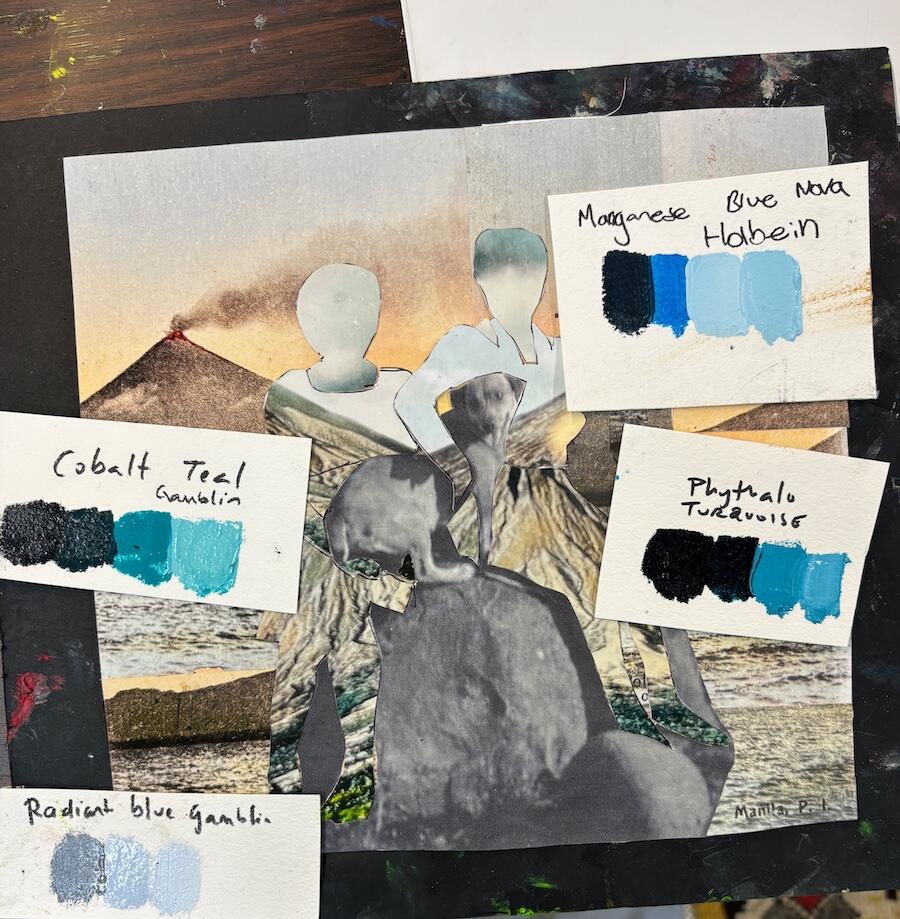 Collage in Maia Cruz Palileo's studio