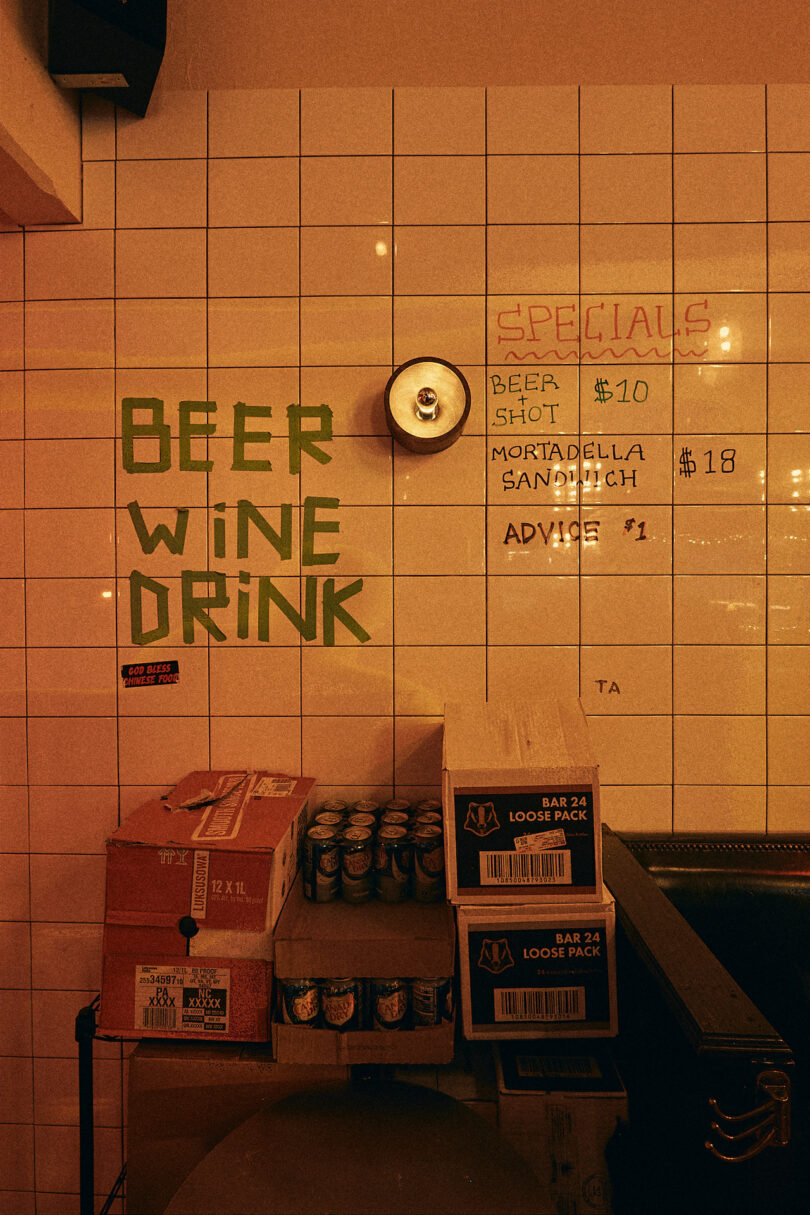 Wall menu with 