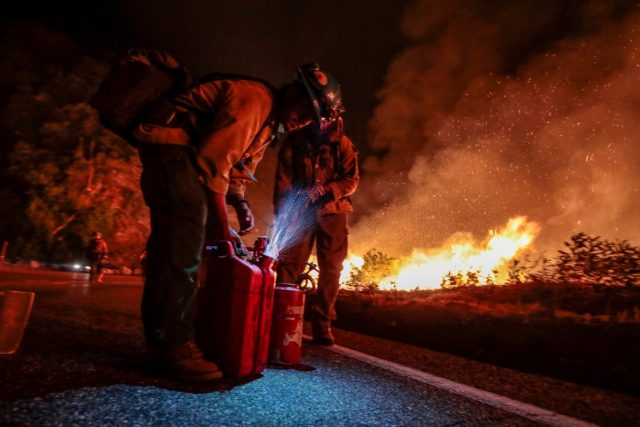 Arizona-proposes-law-that-would-shift-wildfire-liability-from-utilities.jpg Blue Ridge Hot Shots crew members from Arizona join forces with California firefighters from Northern and Southern California on a backfire operation North of Mt. Wilson on Angeles Crest Highway.