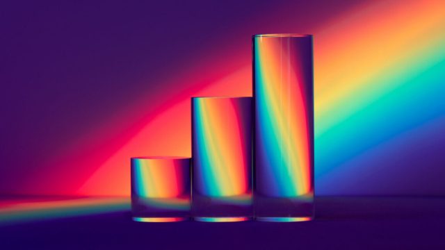 Beyond-RGB-A-new-image-file-format-efficiently-stores-invisible.jpg Cylinder Prism Refracting Rainbow Colored Spectrum on Dark Purple Colored Background.