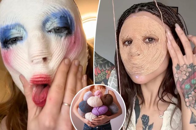 Bizarre 'yarn makeup' trend goes viral. Bizarre 'yarn makeup' trend goes viral.