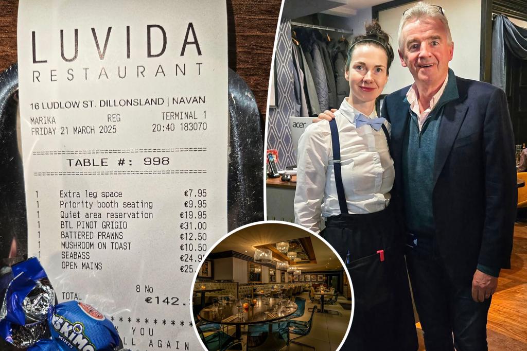 Budget airline CEO hilariously trolled by restaurant staff — who added a list of hidden fees to his check
