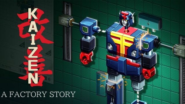 Kaizen-A-Factory-Story-makes-a-game-of-perfecting-1980s.jpg Kaizen: A Factory Story cover image, showing a Transformer-like toy being assembled by robotic arms