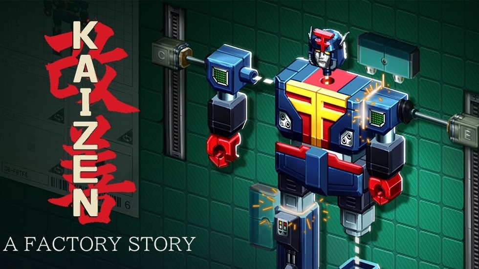 Kaizen-A-Factory-Story-makes-a-game-of-perfecting-1980s.jpg Kaizen: A Factory Story cover image, showing a Transformer-like toy being assembled by robotic arms