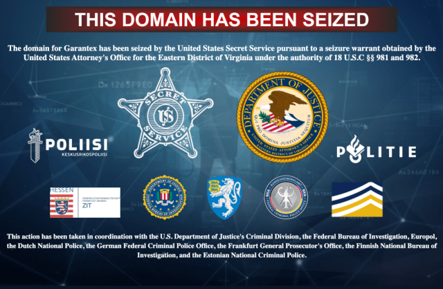 Russian-crypto-exchange-Garantex-seized-by-law-enforcement-operation.png A banner displayed on the official website of Russian cryptocurrency exchange Garantex.