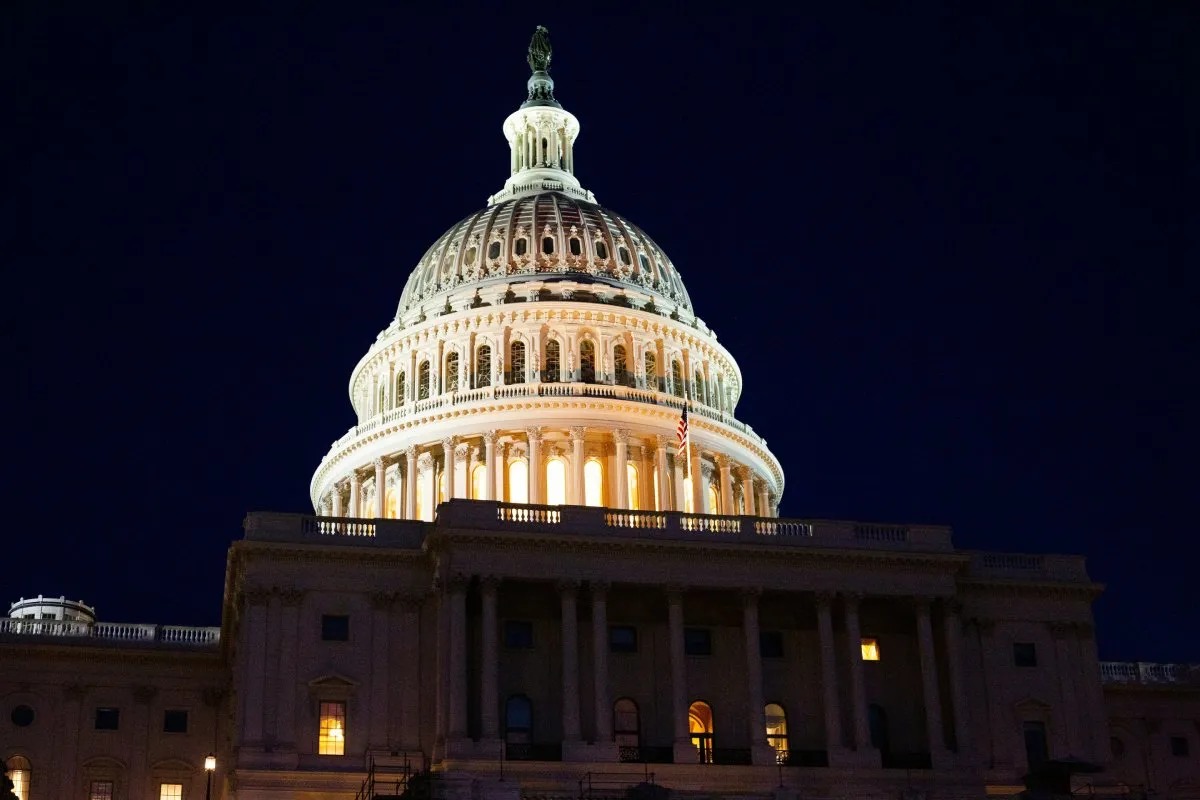 The-Risk-to-Travel-if-Theres-a-US-Government-Shutdown.jpg Congress, seen from outside at night
