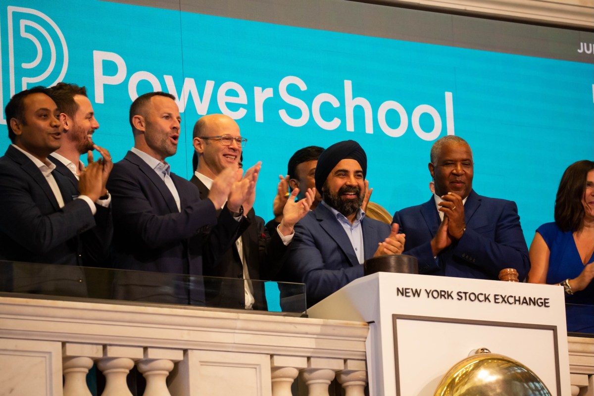 What-PowerSchool-wont-say-about-its-data-breach-affecting-millions.jpg a photo of PowerSchool executives ringing the opening bell at the New York Stock Exchange