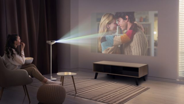 LG's Newest Projector Doubles as a Speaker and a Mood Lamp