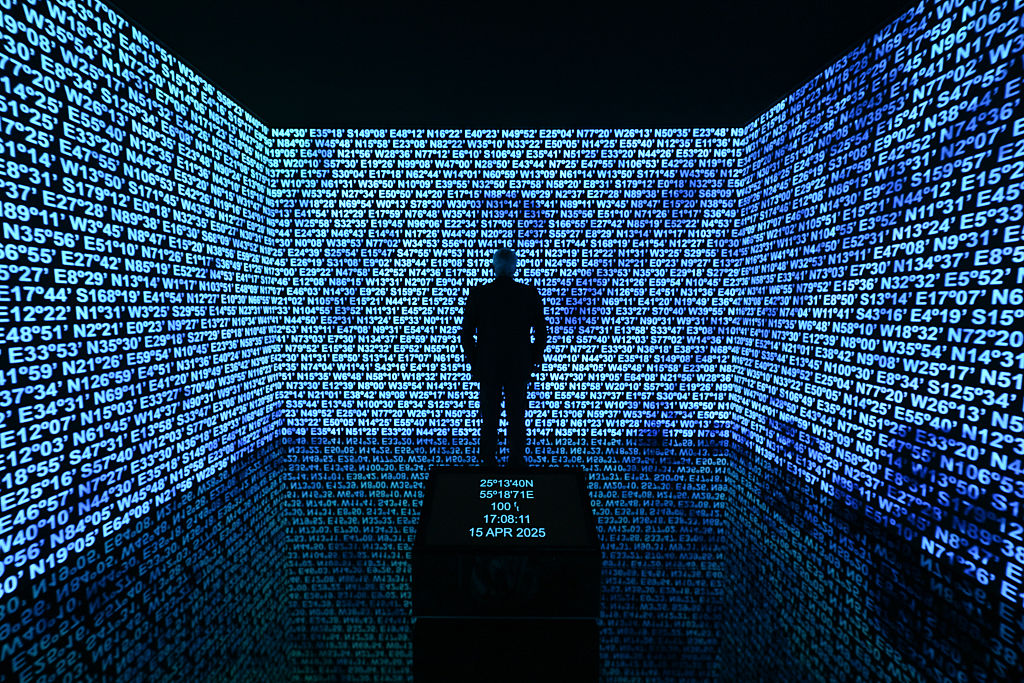 Art-Dubai-Opens-Its-2025-Edition-With-Its-Own-Pace.jpg Directions (Merging), a new digital artwork by Mohammed Kazem, commissioned by Julius Baer and debuting at Art Dubai is seen on Day 1 of Art Dubai 2025 at Madinat Jumeirah Conference and Events Centre on April 15, 2025 in Dubai, United Arab Emirates. (Photo by Cedric Ribeiro/Getty Images for Art Dubai)