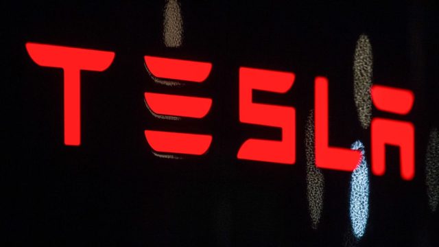 The Tesla car company's logo