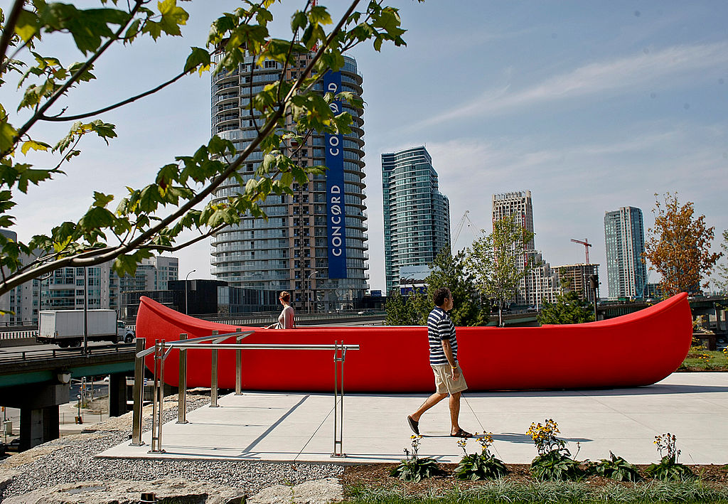 Fire-Decimates-Douglas-Coupland-Sculpture-in-Toronto-Park.jpg Douglas Coupland's public art installation Tom Thomson’s Canoe (2008) prior to the suspected arson.