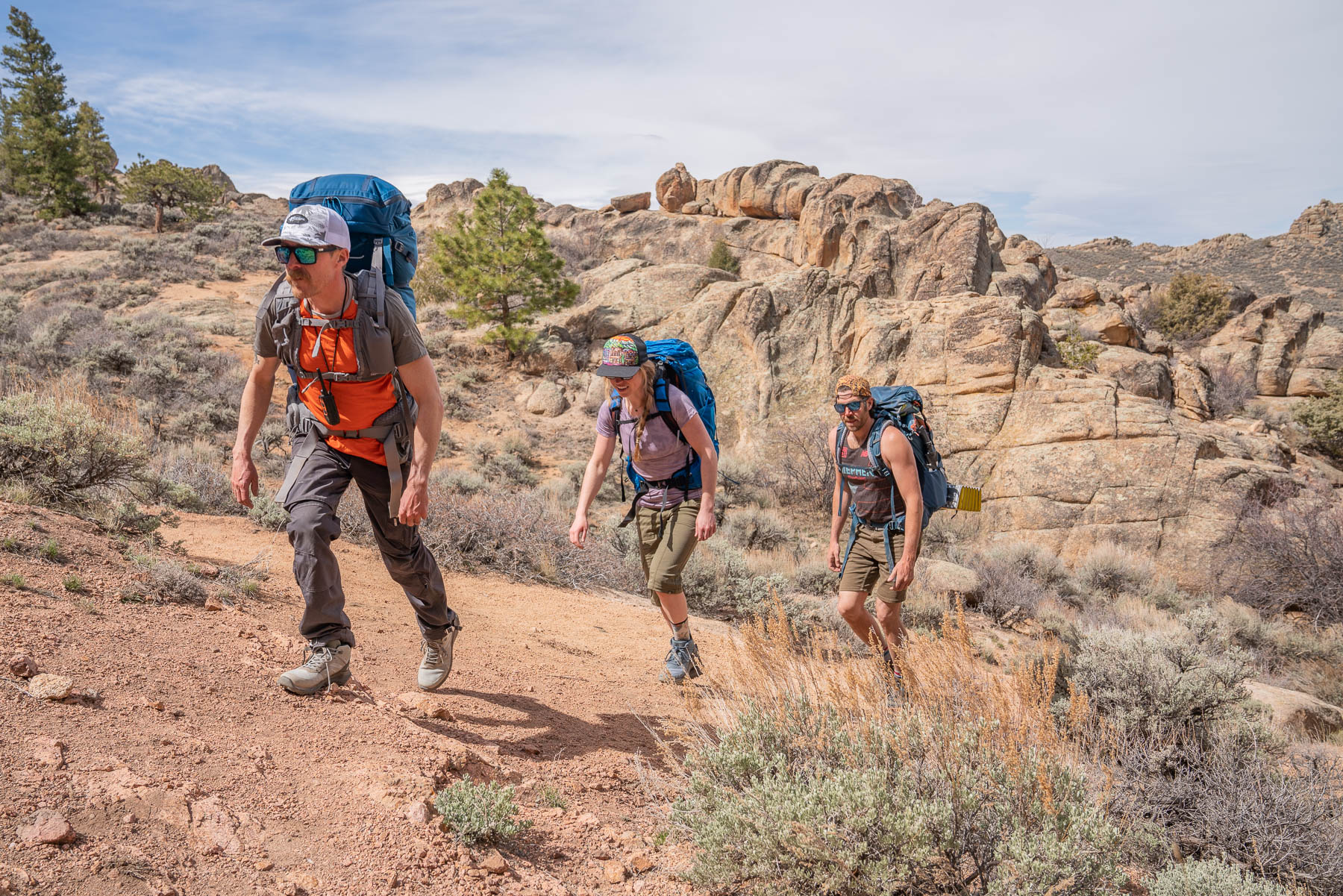 Backpacking in hiking boots