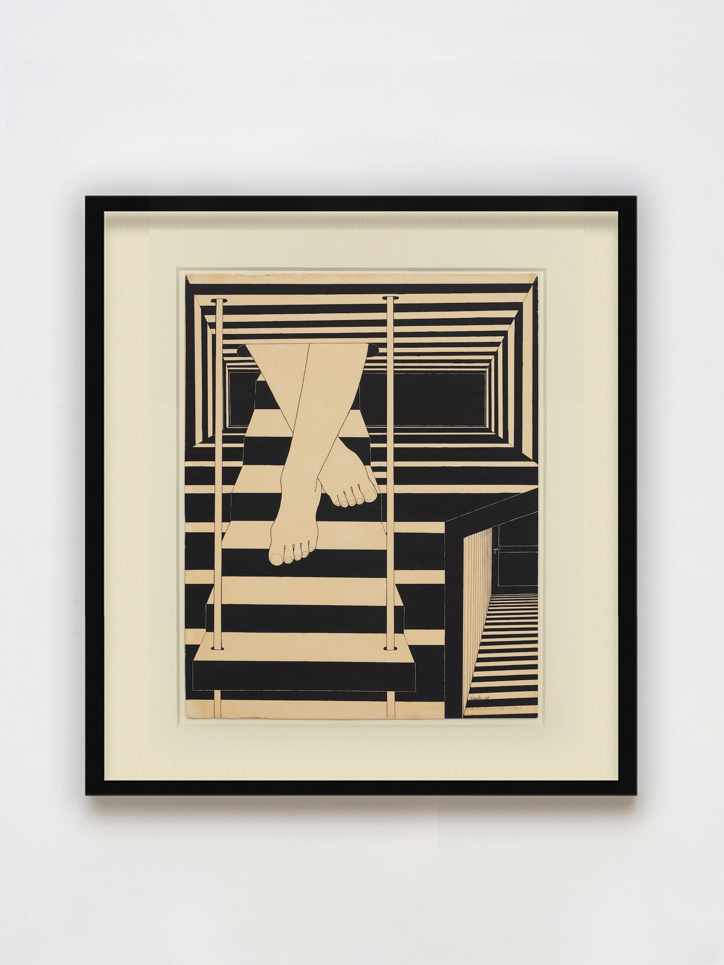 Wanda Pimentel, Untitled, from ‘The Path to the Superhuman Tie’ series, 1967. China ink on paper, 60 × 47.5 cm. Courtesy: Fortes D’aloia & Gabriel