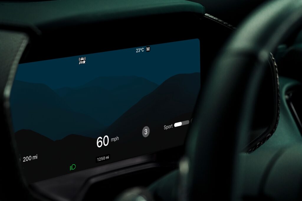 Aston Martin main instrument display running CarPlay Ultra