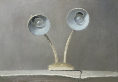 A painting of a desk lamp.