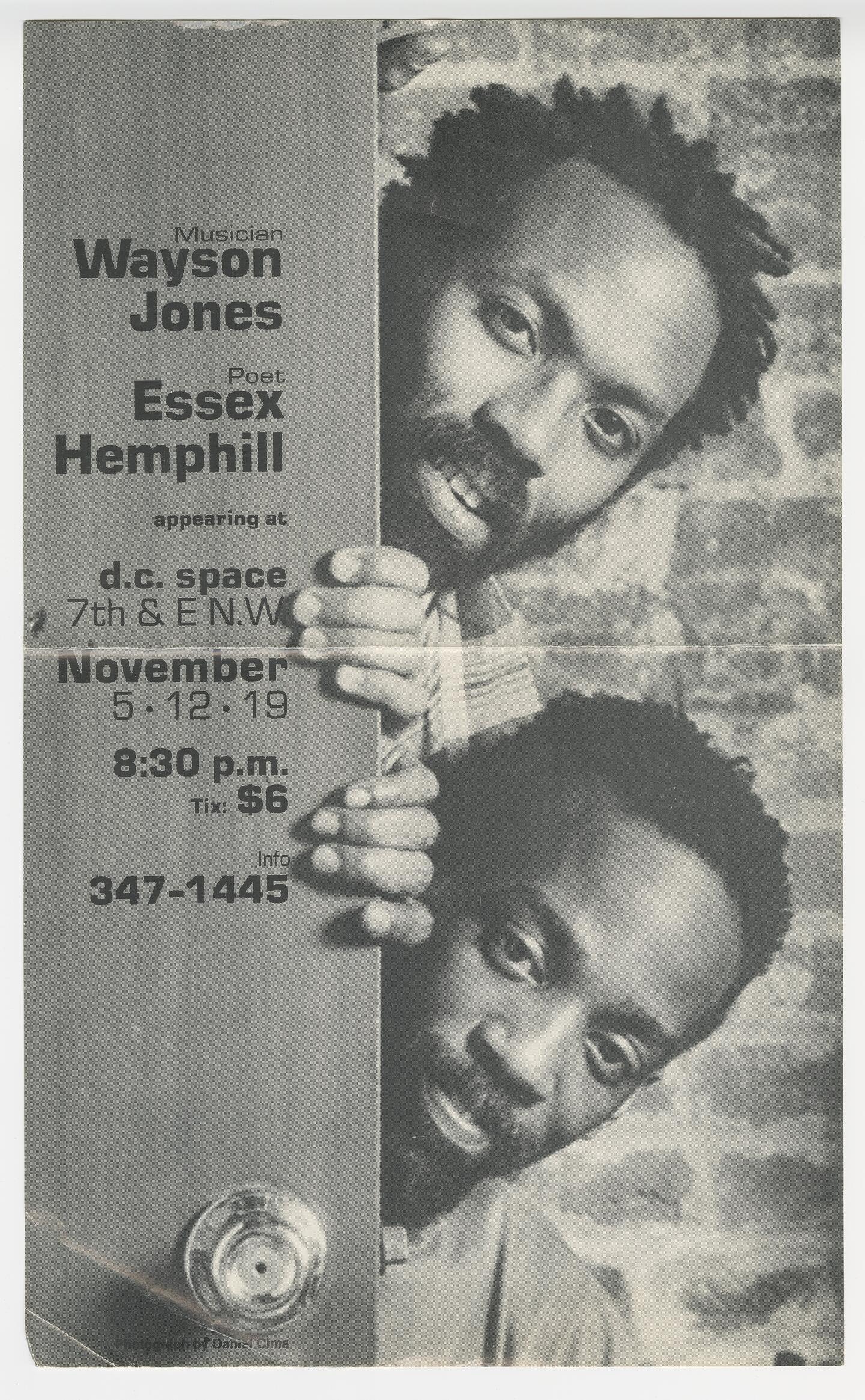 Poster announcement for Wayson Jones and Essex Hemphill performance
