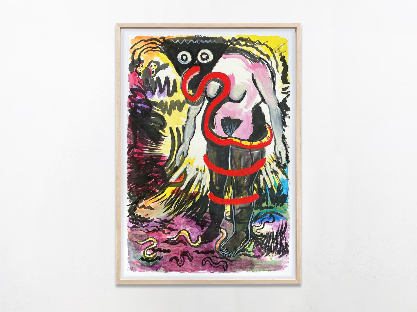 Pia Camil La transformación, 2024 Indian ink and acrylic on cotton paper, 100 x 70 cm