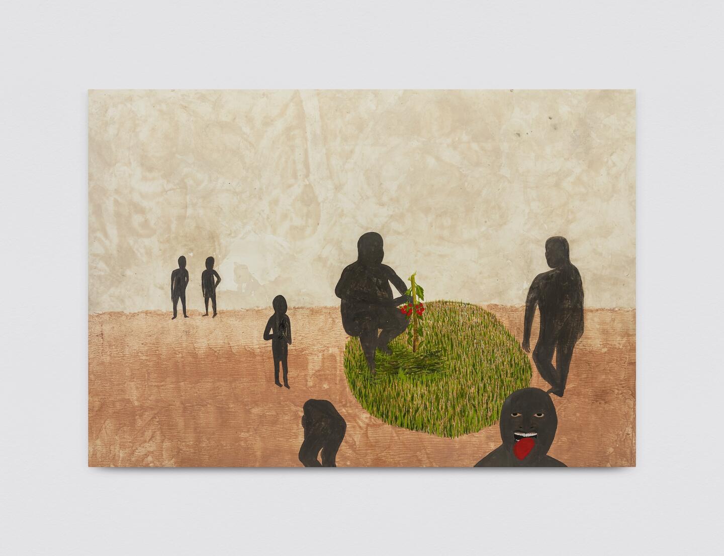 Kelton Campos Fausto, Oko, 2024. Natural pigments and acrylic on linen, 128.5 x 186 x 3.5 cm. Courtesy: the artist and A Gentil Carioca