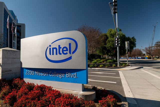 Intel-is-reportedly-exploring-a-sale-for-its-networking-and.jpg Signage at the entrance to Intel headquarters in Santa Clara, California, U.S., on Wednesday, Jan. 20, 2021. Investors want to know if the world's largest chipmaker will outsource more production when Intel Corp. reports results Thursday. Photographer: David Paul Morris/Bloomberg via Getty Images