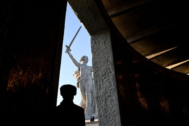 Russian-University-Chancellor-Dies-Inside-Soviet-Era-Statue.jpg A picture shows the Motherland Calls statue at the Mamayev Kurgan World War Two Memorial complex in Russia's southern city of Volgograd on January 24, 2023, ahead the 80th anniversary of the Stalingrad Battle. (Photo by Kirill KUDRYAVTSEV / AFP) (Photo by KIRILL KUDRYAVTSEV/AFP via Getty Images)