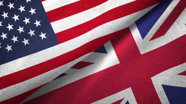 Trump-cuts-tariff-on-UK-cars-American-carmakers-not-happy.jpg United Kingdom and United States flags together realtions textile cloth fabric texture