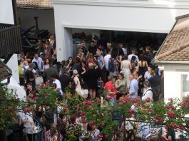 The buzzy courtyard Basel Social Club.