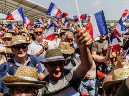 Beer-soaked nationalist rally in rural France turns into Marine Le Pen love-fest 