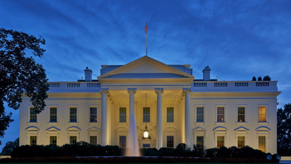 Cybersecurity-takes-a-big-hit-in-new-Trump-executive-order.jpg The White House seen in the early evening.