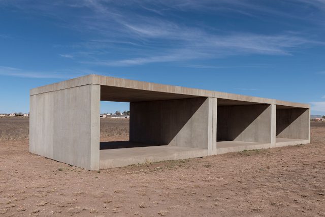 Donald-Judd-Historic-District-in-Marfa-Added-to-National-Register.jpg UNITED STATES - MARCH 22: Untitled box-like art, sometimes called Judd cubes, by Minimalist artist Donald Judd, though he detested the minimalist description, on the grounds of the Chinati Foundation, or La Fundacion Chinati, a contemporary art museum in Marfa, a surprisingly sophisticated town in the Texas high desert (Photo by Carol M. Highsmith/Buyenlarge/Getty Images)