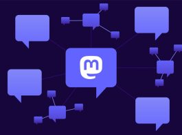 purple text bubbles floating on black background. one has an M on it