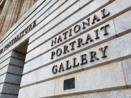 The facade of a building with text reading 'National Portrait Gallery.'