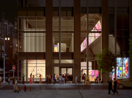 Exterior rendering of a forthcoming time-based artwork venue in Manhattan's Lower east Side