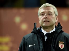AS Monaco President Dmitry Rybolovlev looks on during the French League Cup final football match between Monaco (ASM) and Paris Saint-Germain (PSG) at The Matmut Atlantique Stadium in Bordeaux, southwestern France on March 31, 2018. (Photo by NICOLAS TUCAT / AFP)        (Photo credit should read NICOLAS TUCAT/AFP via Getty Images)