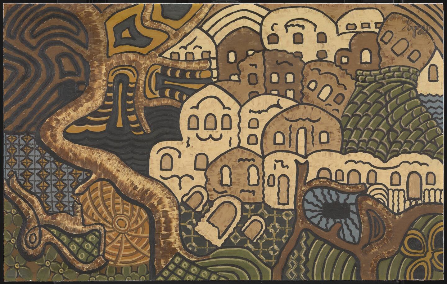 Uzo Egonu, Northern Nigerian Landscape 1964. © The estate of Uzo Egonu. Courtesy: Tate