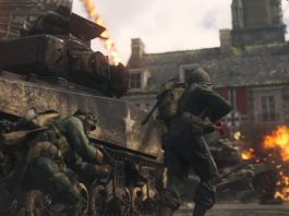 A promotional image for Activision's Call of Duty: WWII video game.