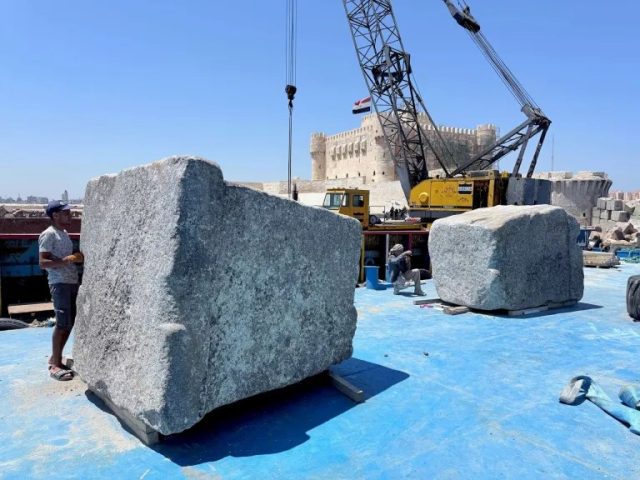 Large-Stones-from-Alexandrias-Ancient-Lighthouse-Lifted-from-Seafloor.webp.jpeg Two of the 22 large stone blocks from the Lighthouse of Alexandria that was recently excavated from the seafloor.