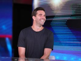 Billy McFarland on a TV set