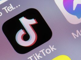 A TikTok app icon on a phone screen.