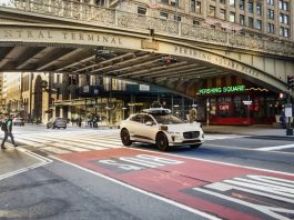 Waymo Driver Jaguar I-Pace mapping NYC at grand central