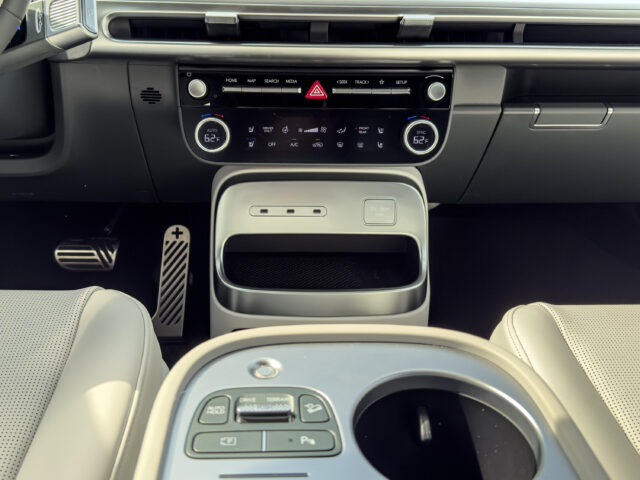 A Hyundai Ioniq 9 center console