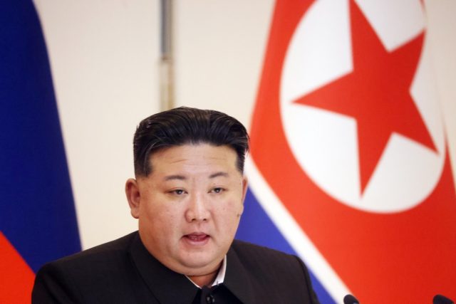 Five-people-plead-guilty-to-helping-North-Koreans-infiltrate-US.jpg North Korean Supreme Leader Kim Jong Un attends a press conference, June 19, 2024, in Pyongyang, North Korea.
